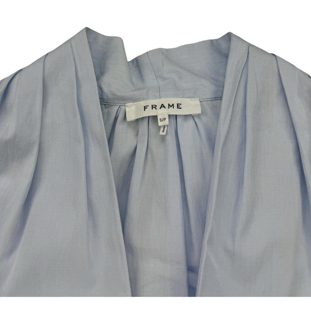 FRAME Lindsay Cotton Poplin Cap Sleeve Sleeveless Top Light Blue Size S - Picture 4 of 6